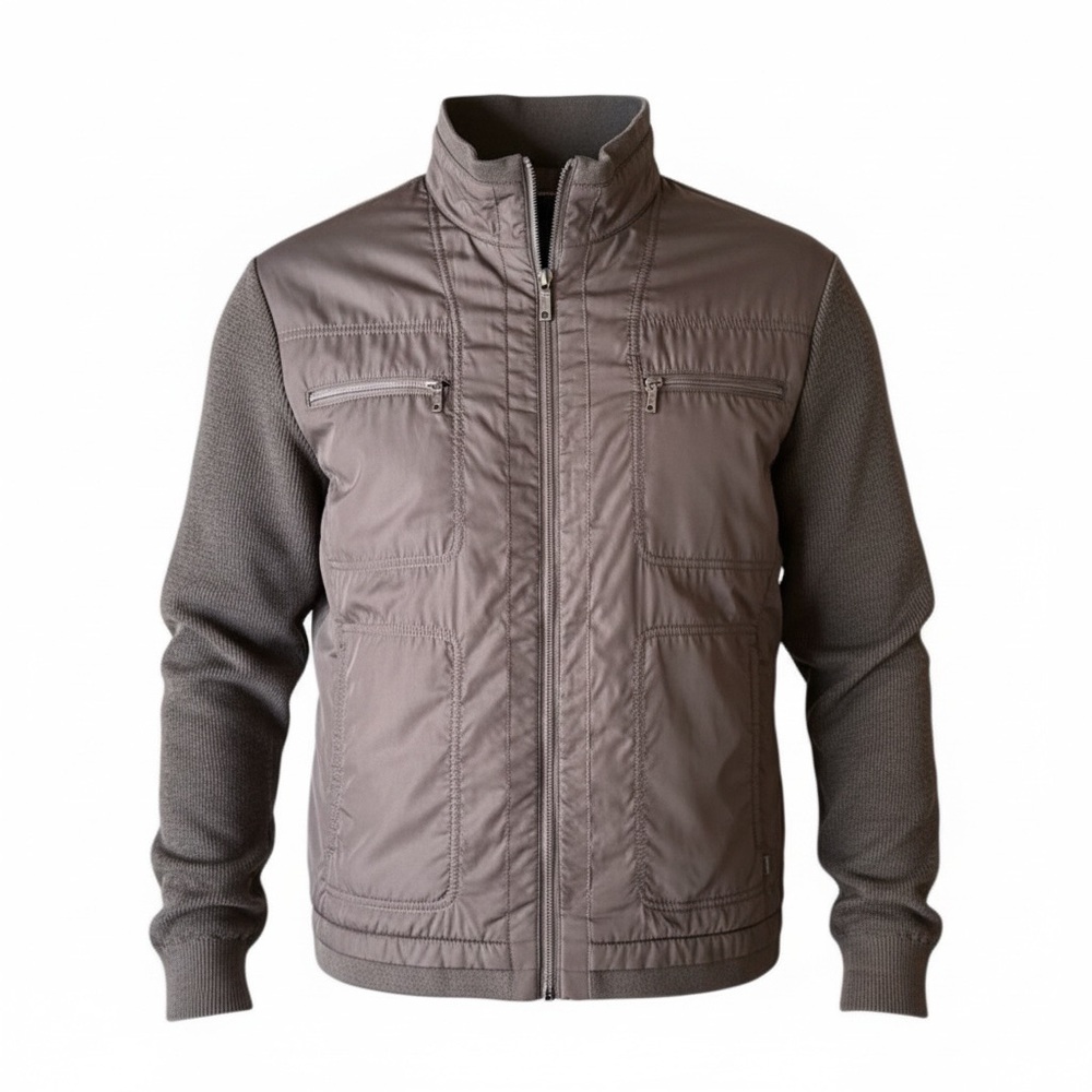 Renoma Sports Paris Mens Brown Knit and Polyester Jacket, Korea 100 / US Medium